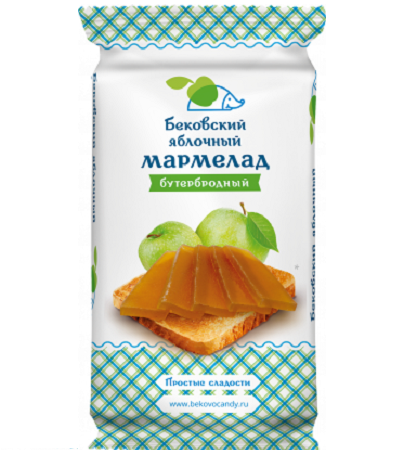 Мармелад Бековский бутербродный яблочный 270г