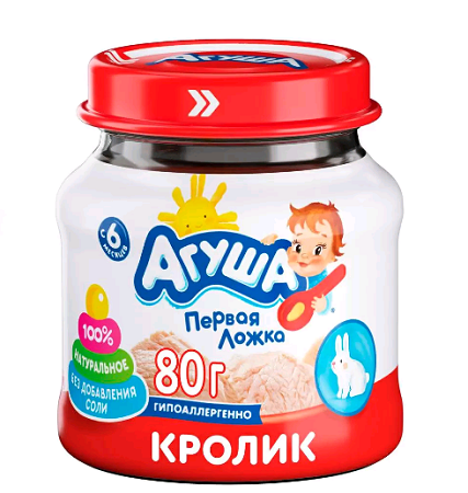 Пюре Агуша кролик 80г
