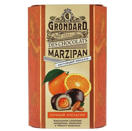 Конфеты Grondard Марципан с апельсином 140г