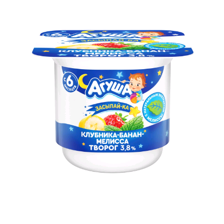 Творог Агуша Засыпай-ка 3,9% 100г клубн/банан/мелисса БЗМЖ