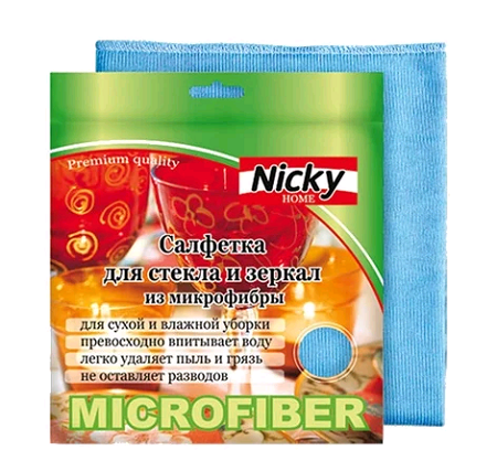 Салфетка/хоз Nicky Home д/стекол и зеркал 30*35 71339