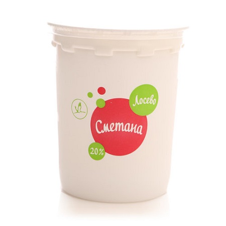 Сметана Лосево 20% 450г БЗМЖ