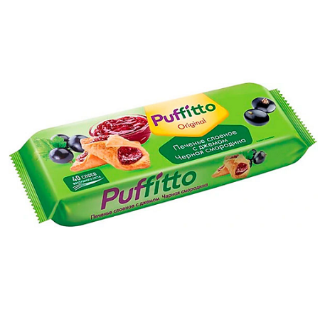 Печенье Puffitto с черной смородиной 125г
