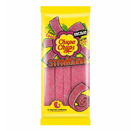 Мармелад Чупа-Чупс Страйпсы вкус клубники 120г