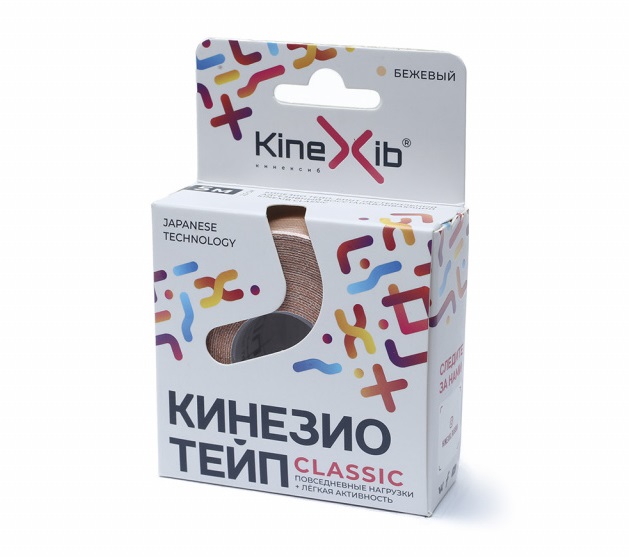 Кинезио тейп KineXib Classic 5м*2,5см (бежевый)