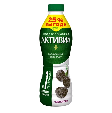 Биойогурт Активиа пит. фр. 1,5% 870г чернослив