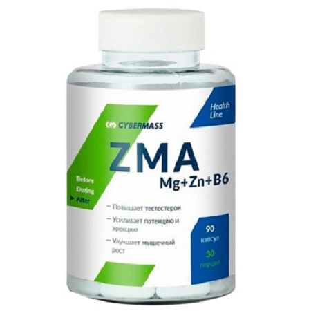 Витамины Cybermass ZMA Mg+Zn+B6  90капс.
