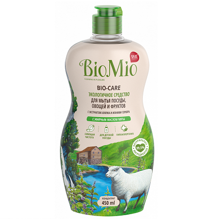 Ср-во д/посуды BioMio экологичное с маслом мяты 450мл