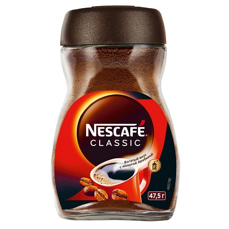 Кофе растворимый Nescafe Classic с добавлением молотого кофе 47,5 г