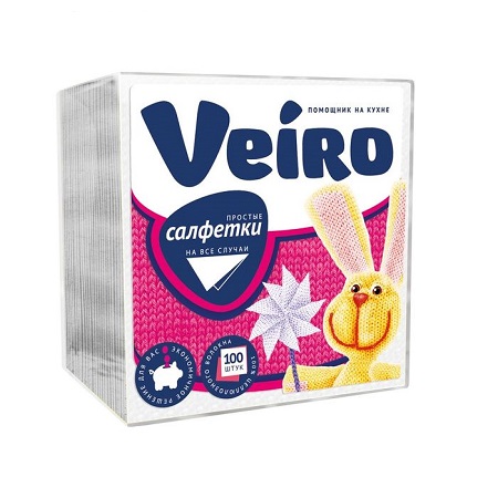 Салфетки Linia Veiro 24*24 белые 1сл 100шт