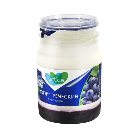 Йогурт Лактика Греческий 2-сл. черника 3% 190г