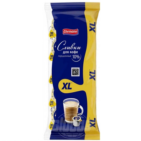 Сливки для кофе порционные Ehrmann XL 10%, 10×17 г