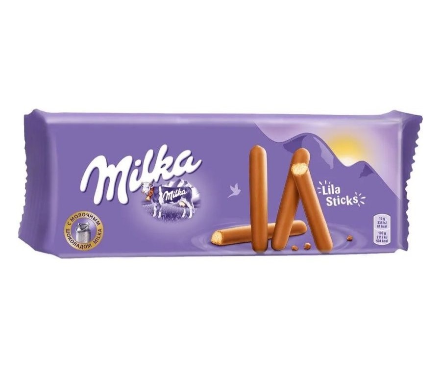 Печенье Милка Lila Sticks в мол. шоколаде  112г