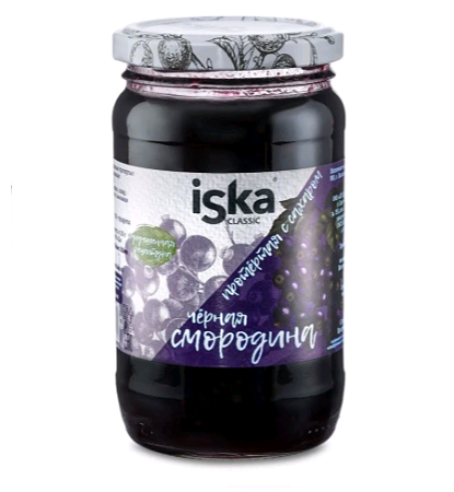 Черная смородина ISKA протертая с сахаром 420г