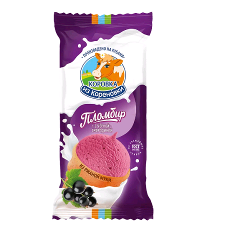 Мороженое КизК ваф.ст. 100г пломбир чер.смородина БЗМЖ