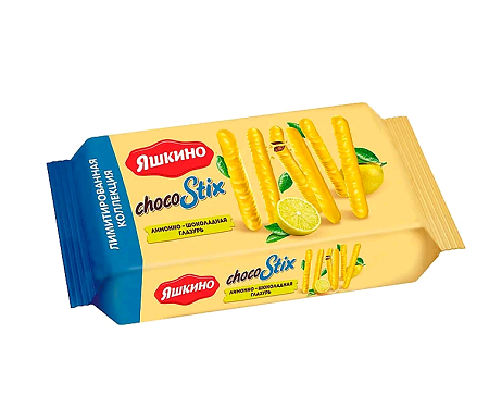 Печенье Яшкино Stix в лимонно-шок. глазури 130г