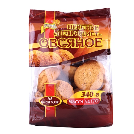 Печенье Петродиет овсяное на фруктозе 340г