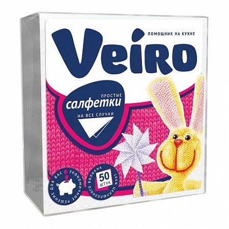 Салфетки Linia Veiro 24*24 белые 1сл  50шт