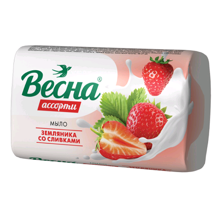 Туалетное мыло Весна земляника со сливками 90г