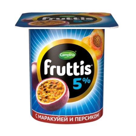 Йогуртный продукт Fruttis маракуйя-персик, ананас-дыня 5%, 115г