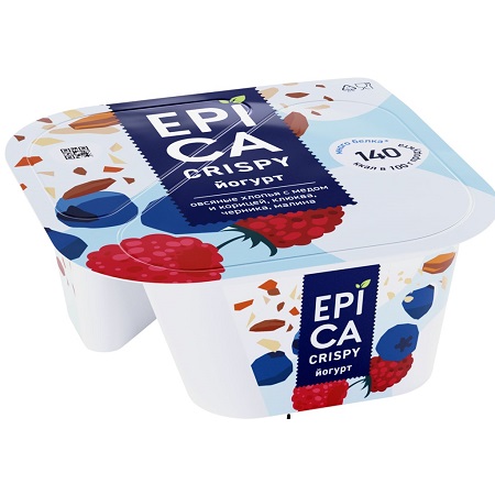 Йогурт EPICA Crispy Мюсли и сушеные ягоды 6,5% без змж 138г