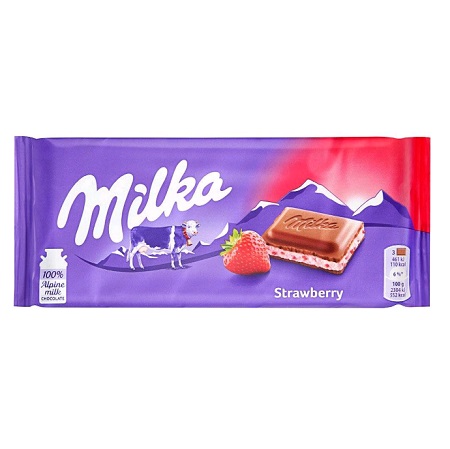 Шоколад Милка мол. клубника/йогурт 100г