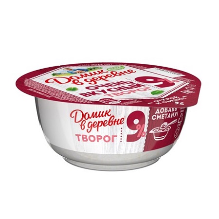 Творог Домик в деревне 9% 150г ванночка БЗМЖ