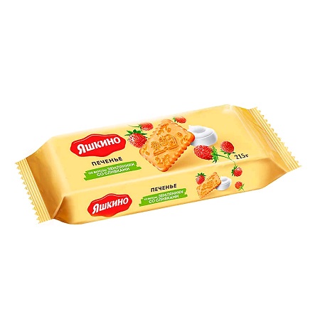 Печенье Яшкино Земляника со сливками 215г