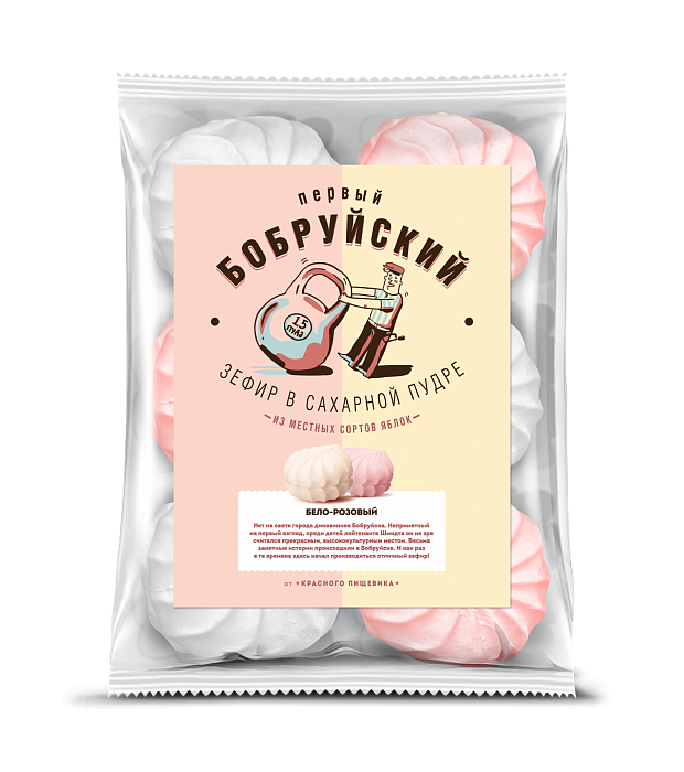 Зефир Первый Бобруйский бело-розовый 250г