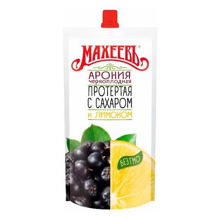 Арония черноплод. с лимоном протертая с сахаром Махеевъ 300г доз.