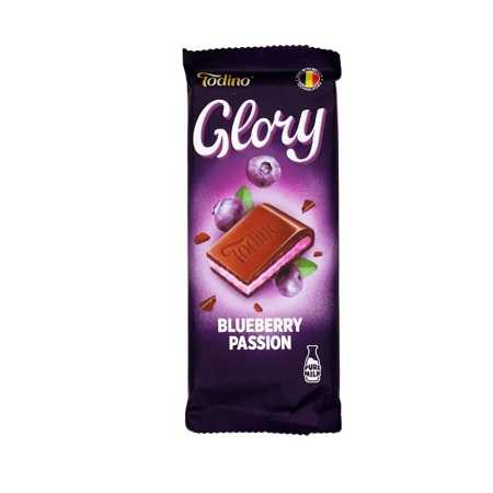 Шоколад Glory молочный с нач. черничный йогурт 75г TODINO