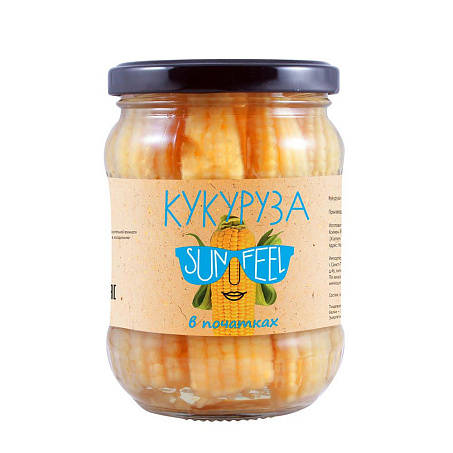 Кукуруза SUNFEEL в початках 370мл/340г ст/б