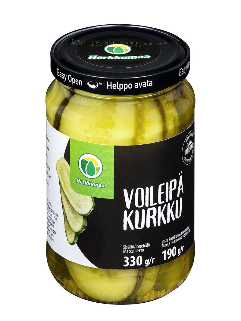 Огурцы Herkkumaa бутербродные 330г/190г ст/б