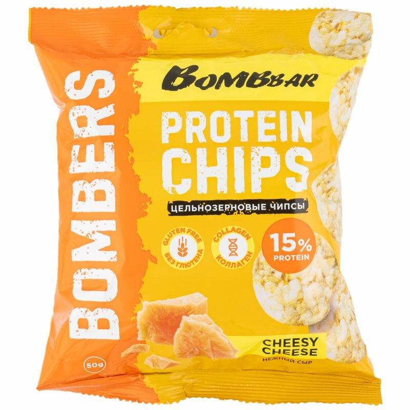Чипсы BOMBBAR PROTEIN нежный сыр 50г
