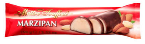 Батончик 100 г, Марципановый в темном шоколаде, т.м.Maître Truffout*18,