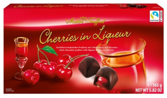 Конфеты 165 г, вишня в ликере , т.м.Maître Truffout *10, 9002859127496