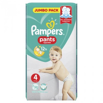 Подгузники-трусики Pampers Pants Jambo 52шт (9-15кг)