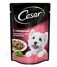 Корм Cesar гов/кролик/шпинат 100г
