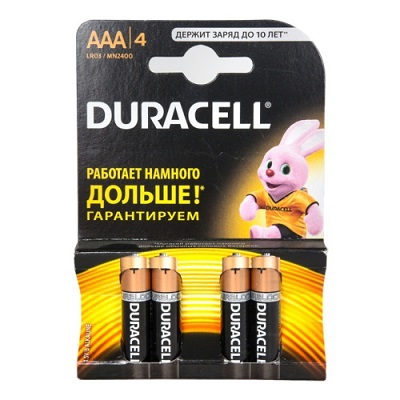 Батарейки Duracell Basic ААA LR3 MN2400 1.5V 4шт