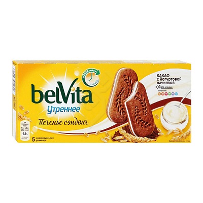 Печенье BelVita Утреннее какао/йогурт  253г