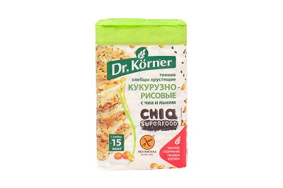 Хлебцы Dr.Korner кукурузно-рисовые с чиа и льном 100г