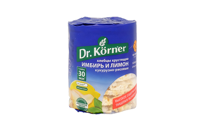 Хлебцы Dr.Korner кукурузно-рисовые с имбирем и лимоном 90г