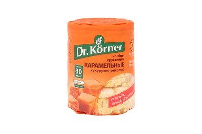 Хлебцы Dr.Korner кукурузно-рисовые карамельные 90г