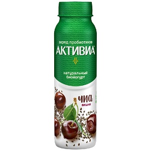 Биойогурт Активиа пит. 2% 260г вишня-чиа БЗМЖ