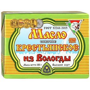 Масло Крестьянское Из Вологды 72,5% 180г БЗМЖ