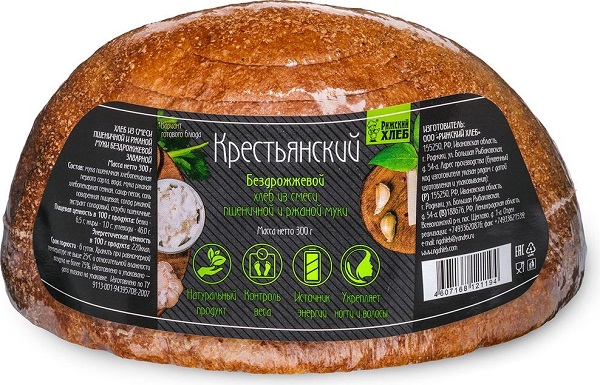 Хлеб Крестьянский 300г б/дрож. Рижский хлеб