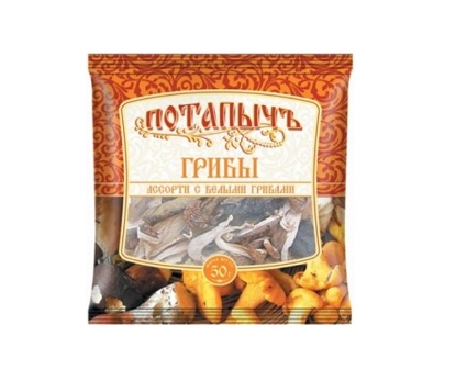 Грибы Потапычъ сушёные Ассорти с белыми грибами 45г