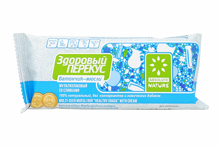Батончик-мюсли Здоровый Перекус сливки 55г