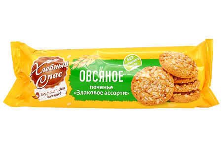 Печенье хлебный спас овсяное злаковое ассорти, 500 г