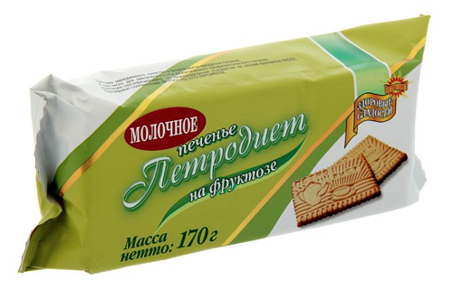 Печенье ПетроДиет на фруктозе мол. 170г